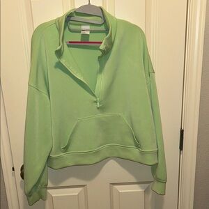 All in Motion Light Green Half-Zip Sweater